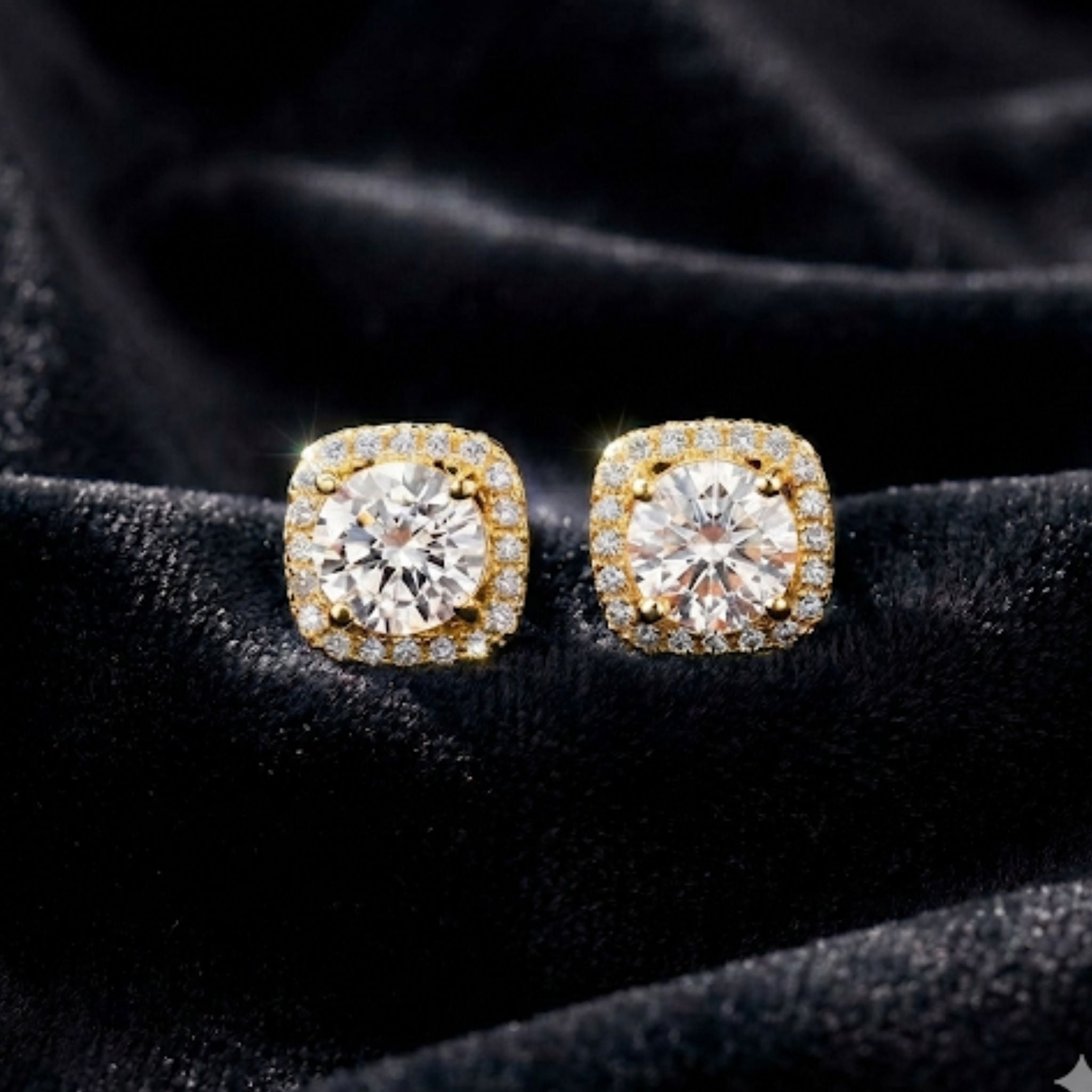 VVS ROUND CUT SQUARE EARRINGS