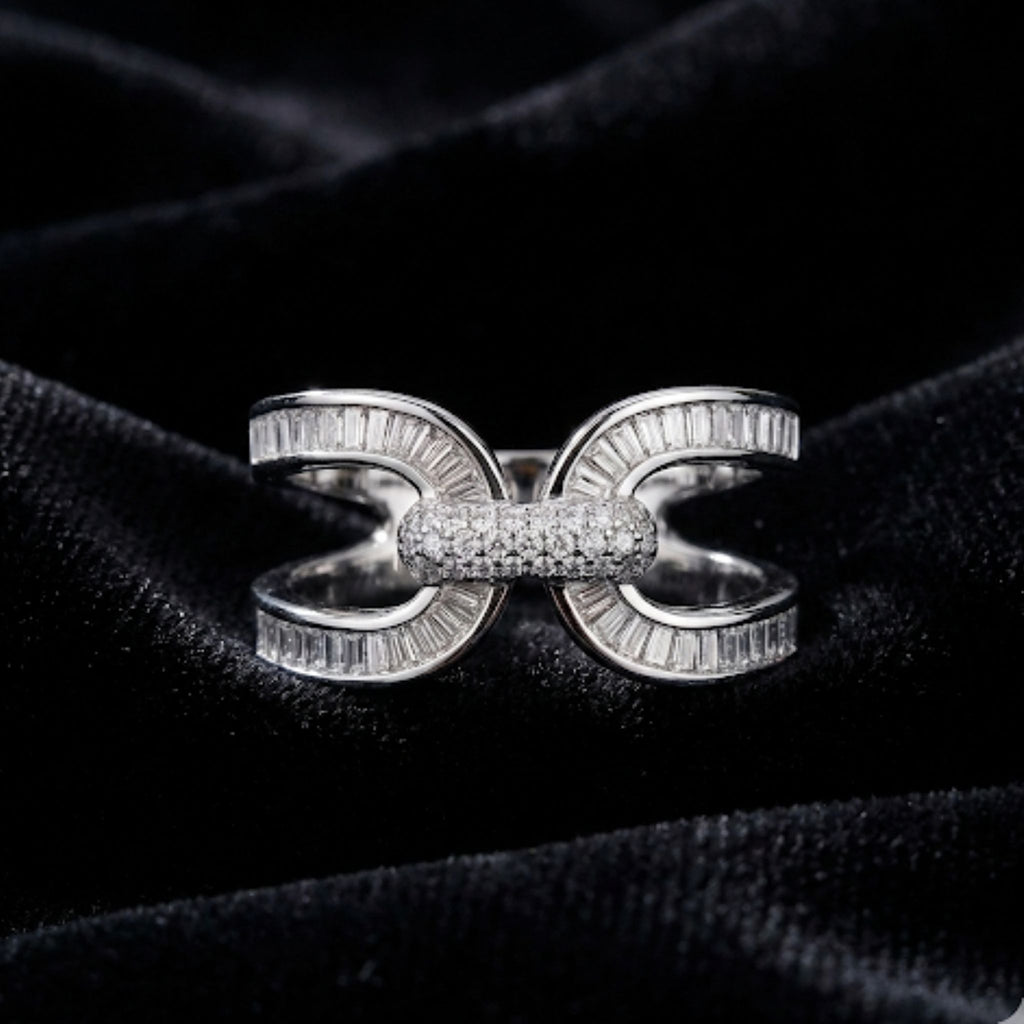 silver moissanite RING